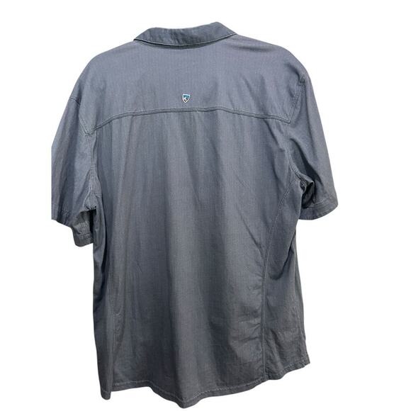 Kuhl Men's Gray 100% Organic Cotton Herringbone Button Down Camp Shirt Size XL - Picture 4 of 10
